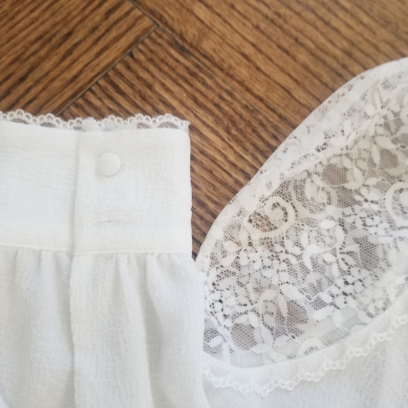 Laundry by Shelli Segal Lace Trim Sheer Blouse S - Picture 6 of 7